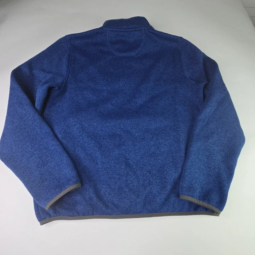 LL Bean Mens‎ Medium Quarter Snap Sweater Pullover Fleece Slightly Fitted Blue